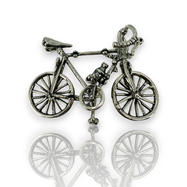 Vintage Bike Bicycle Mountain Riding Sports 925 Sterling Silver Object Functional