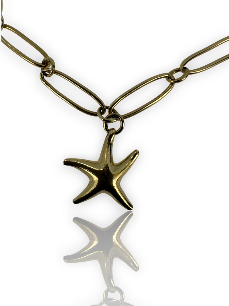 Tiffany & Co Elsa Peretti 18k 750 Yellow Gold Charm Starfish Bracelet