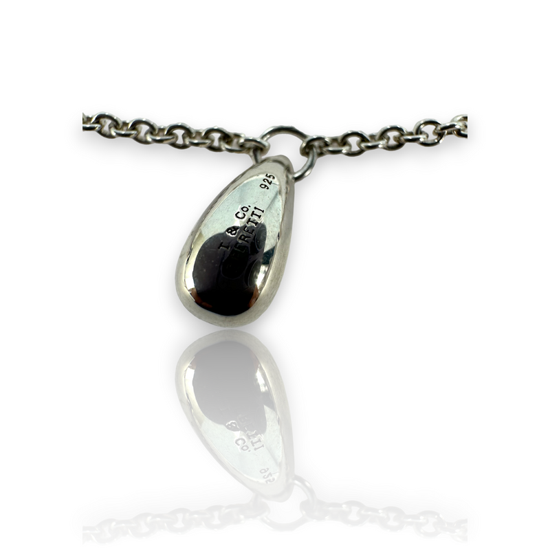 Tiffany & Co Peretti 5 Teardrop 925 Sterling Silver Charm Bracelet 7"