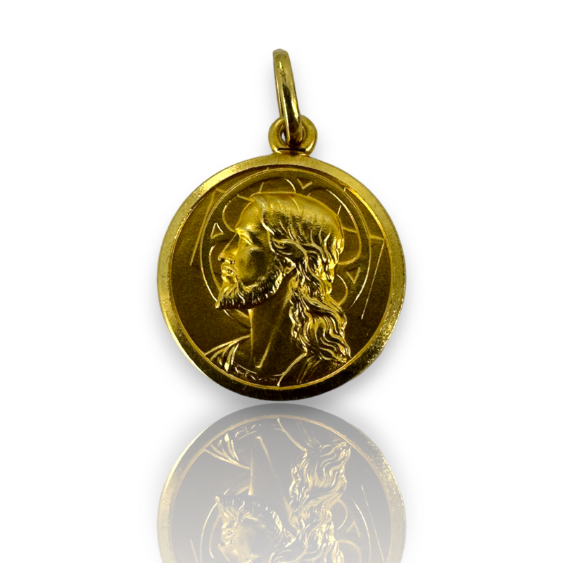 UnoAerre Religious God Protect You Italian 18k 750 Yellow Gold Charm