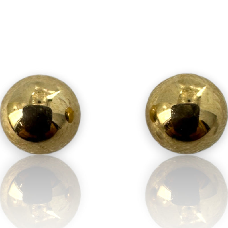 Kids 10kt Solid Yellow Gold 6mm Ball Stud Classic Everyday Screw-Back Pierced Earrings with 18k Earring Backs