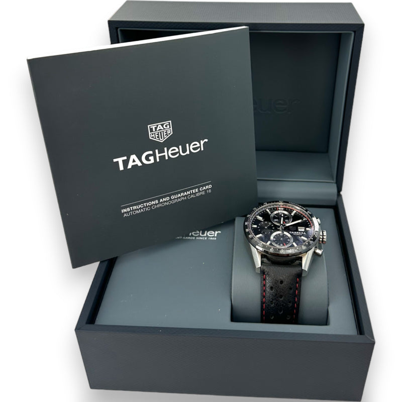 Tag Heuer Carrera CBM2110-0 41mm Stainless Steel Chronograph Watch B&P