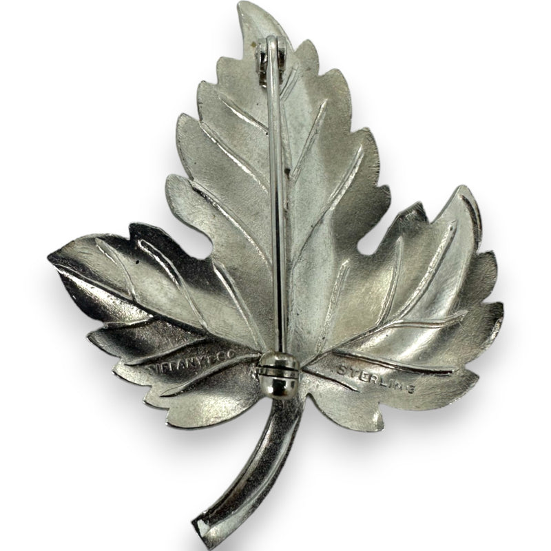 Vintage Tiffany & Co Sterling Silver 925 Maple Leaf Brooch Pin