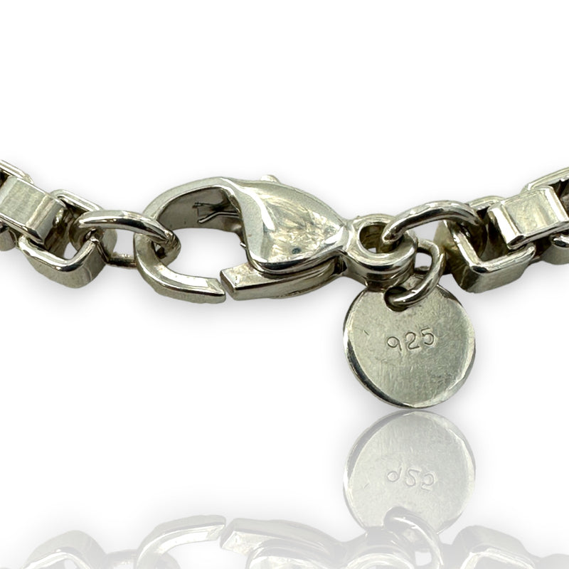 Tiffany & Co 925 Sterling Silver Venetian Box Chain Link Heavy 16g Bracelet 7.5" Length