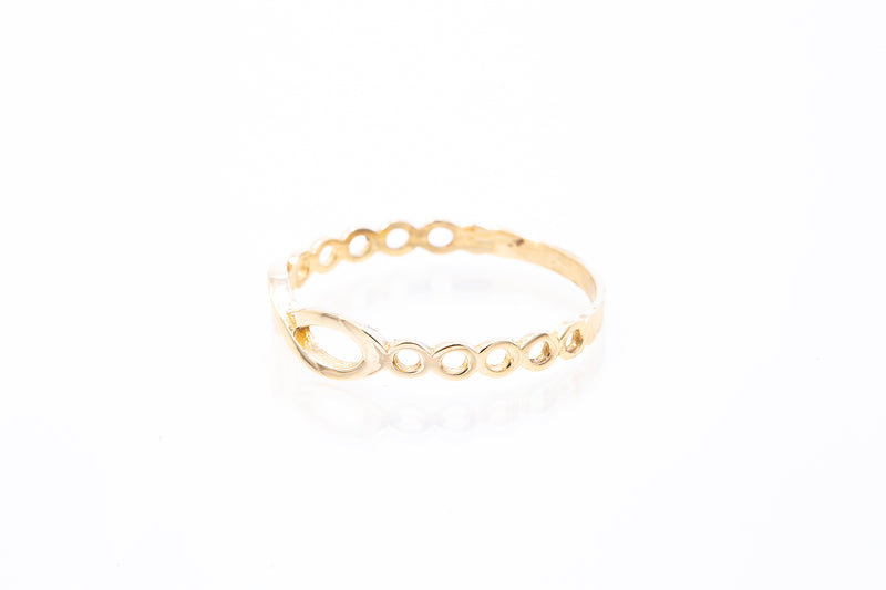 Fashionable Infinity Design Ring Solid 14k 585 Yellow Gold Size 8