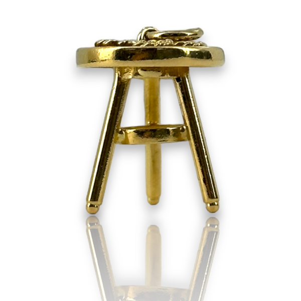 Vintage Table Stool Furniture 18k 750 Yellow Gold Charm Pendant