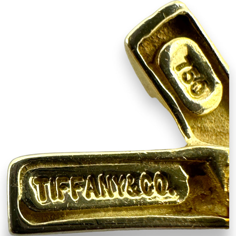 Vintage Iconic Tiffany and Co Signed Paloma Picasso Solid 18k Yellow Gold X Kisses Omega Back Earrings