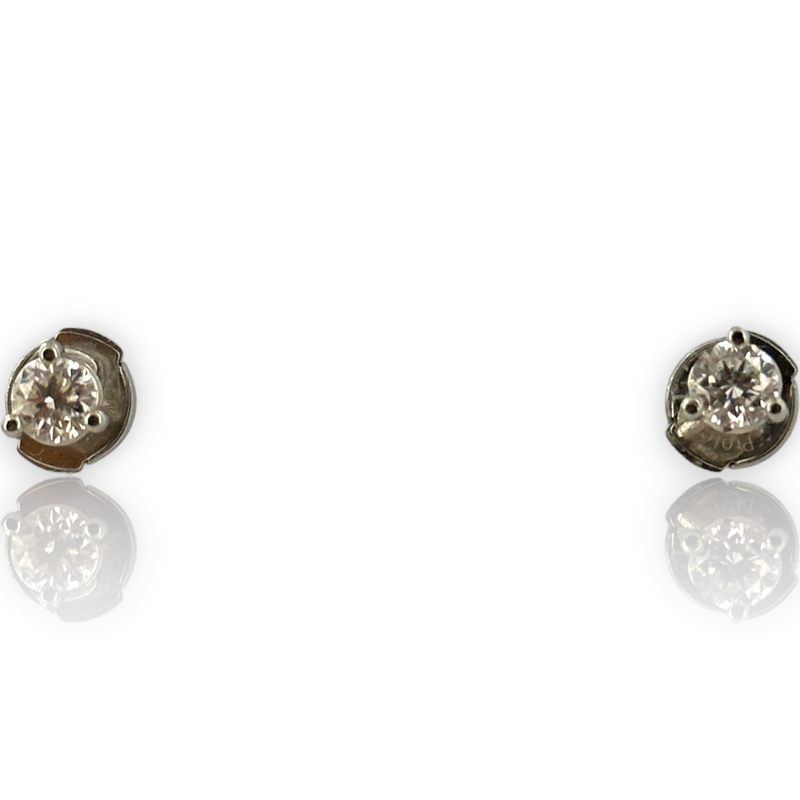 Leo Diamond Stud Earrings 0.46ctw SI1-2 F-G Cert 541698 Platinum Setting