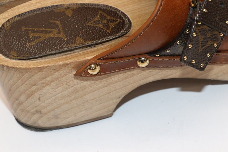 LOUIS VUITTON COTTAGE CLOG MULE COGNAC - EU 41 US 11