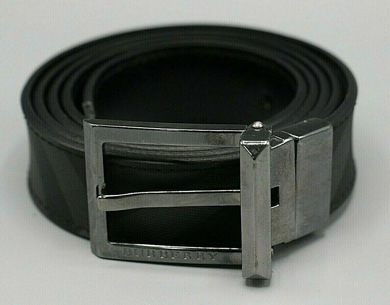 Check And Leather Reversible Belt