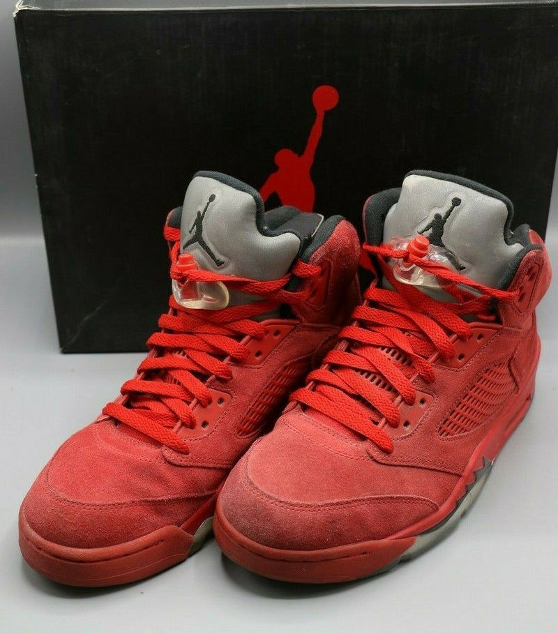 Air Jordan 5 High Top Suede Sneakers in Black - Nike