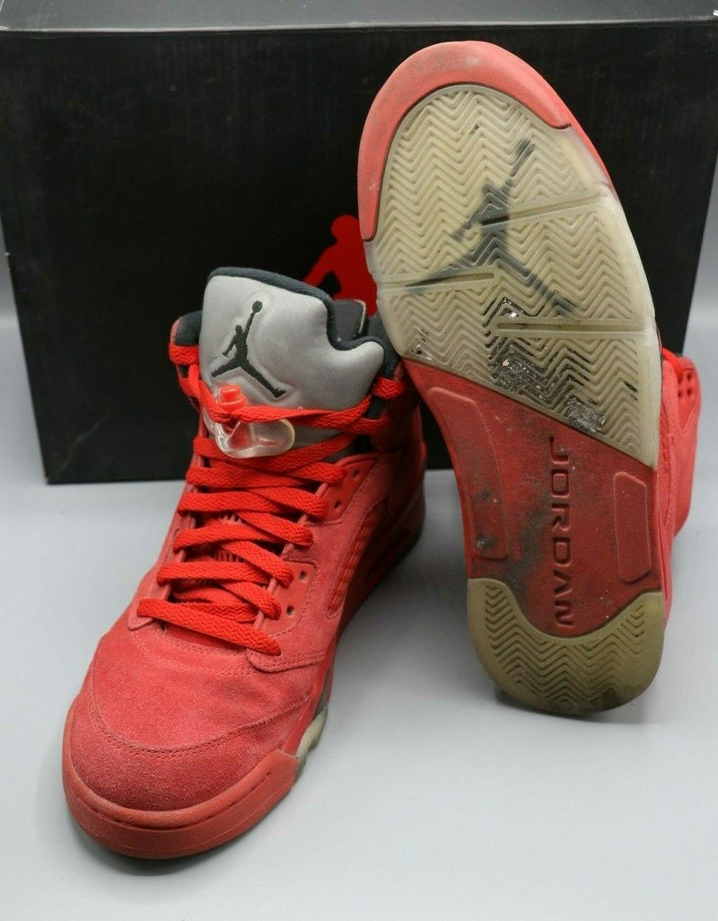 Air Jordan 5 Retro Suede High Top Sneakers in Orange - Nike