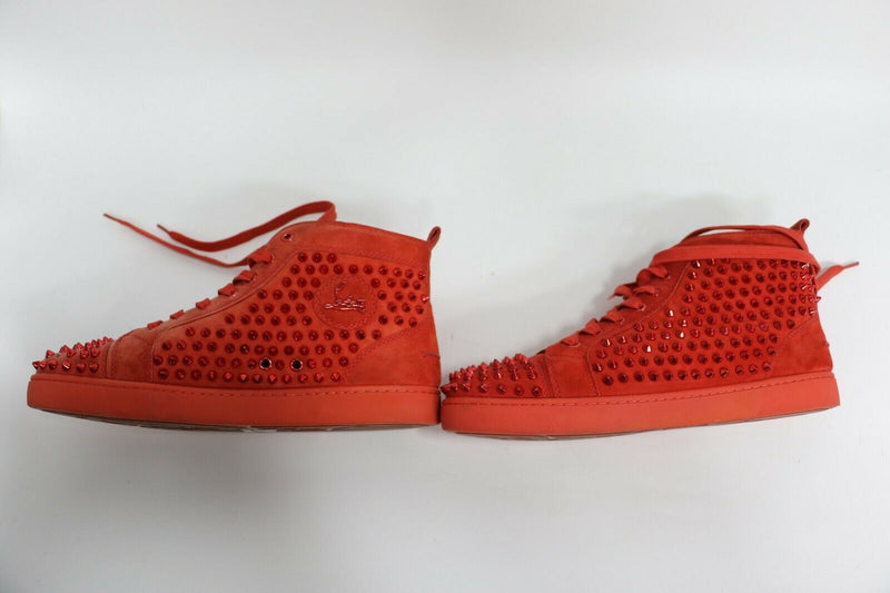 Christian Louboutin Red Suede Louis Spike High Top Sneakers Size 40.5  Christian Louboutin | The Luxury Closet