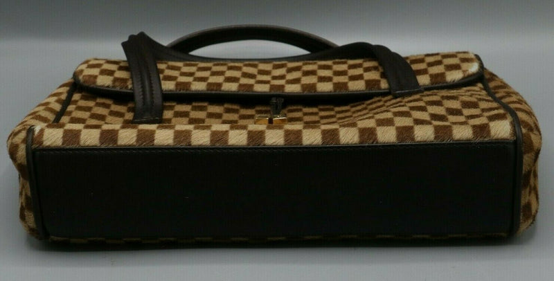 LOUIS VUITTON Lion Hand Bag Damier Sauvage Leather Brown Italy M92131  35MU239