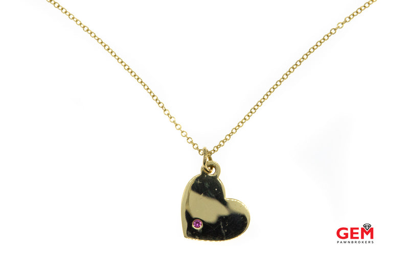 Tiffany & Co. Sentimental Heart Necklace Platinum Diamond Pink Sapphire 